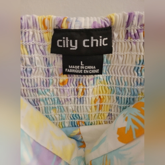 City Chic Pastel Floral Midi Dress in Light Blue and Yellow Accents - Picture 5 of 15